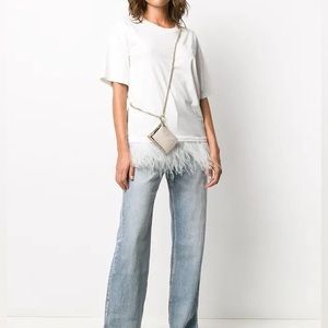 Sandro Paris Yza Quilted Chain Wallet Gold Metallic